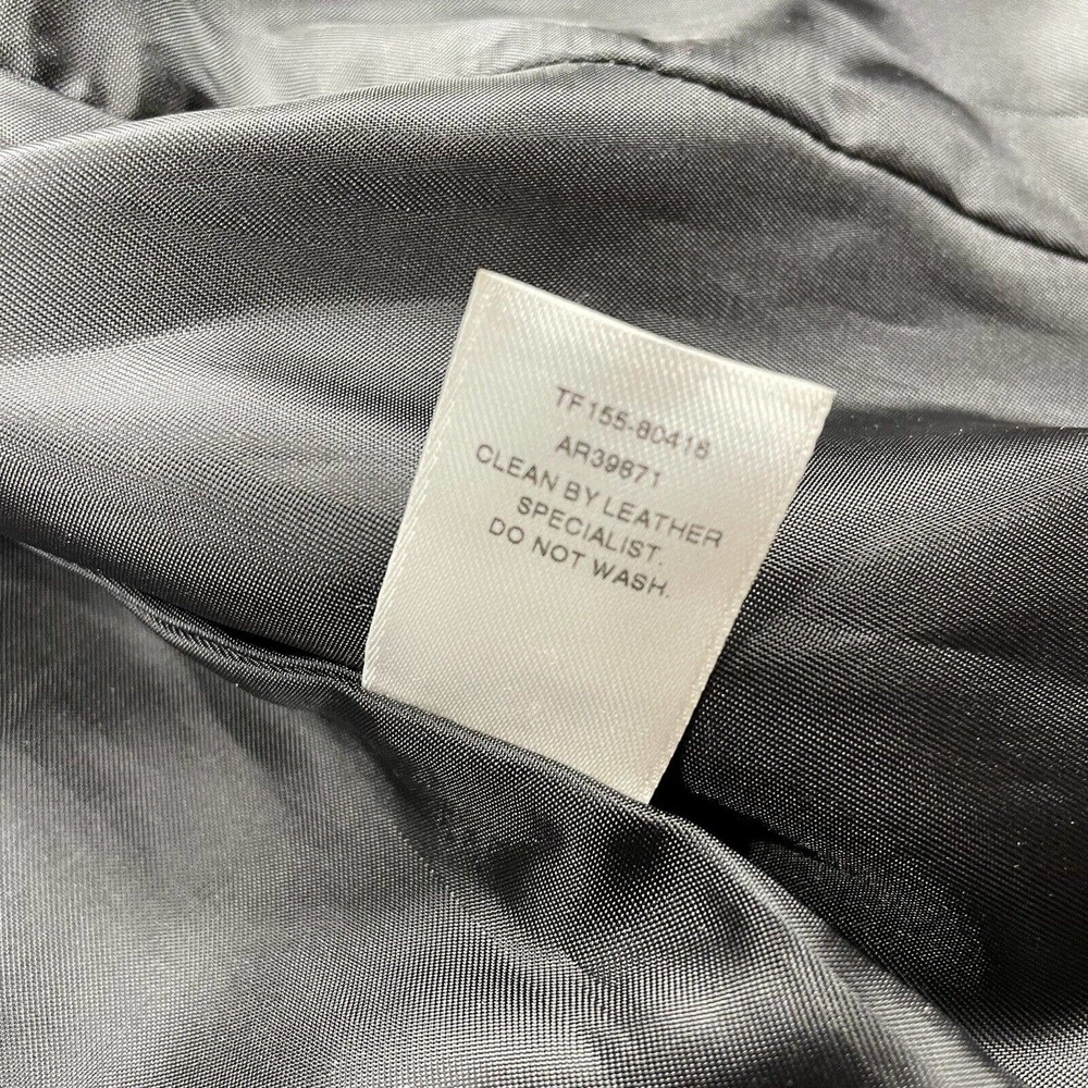 Pendleton Leather Jacket Black Button V Neck Size… - image 4